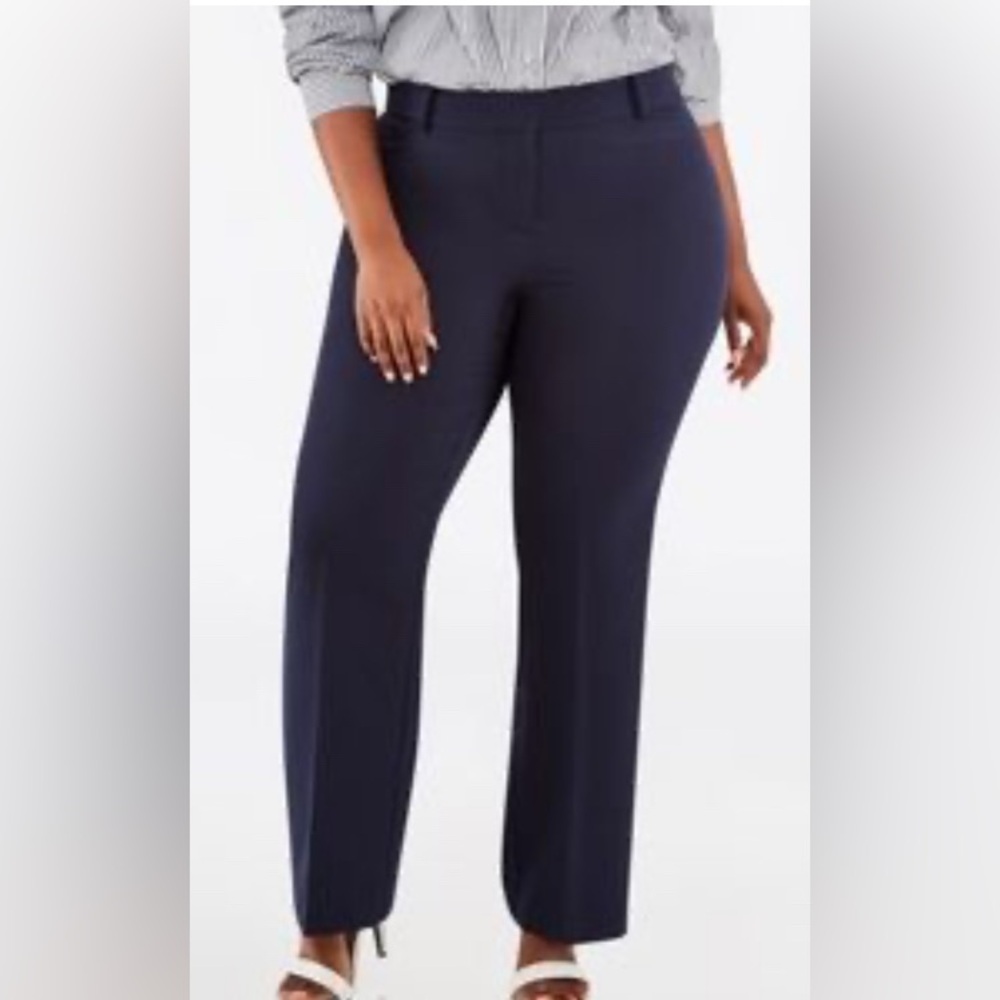 Ashley Stewart 18Tall Navy Women's Wide Leg Pants